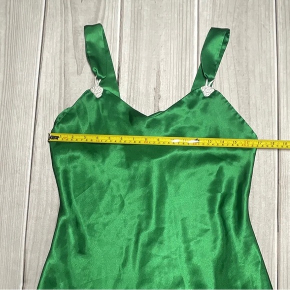 Val Mode Lingerie Size Medium Slip Dress Nightgown Nighty Green - Picture 4 of 5